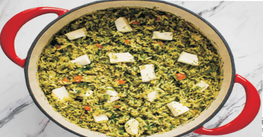 पालक पनीर पुलाव